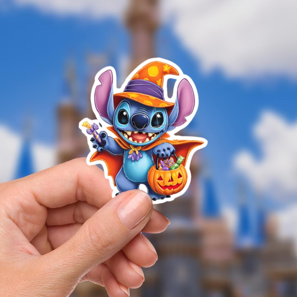Halloween Stitch Sticker: Waterproof Vinyl Decal for Laptop, Water Bottle