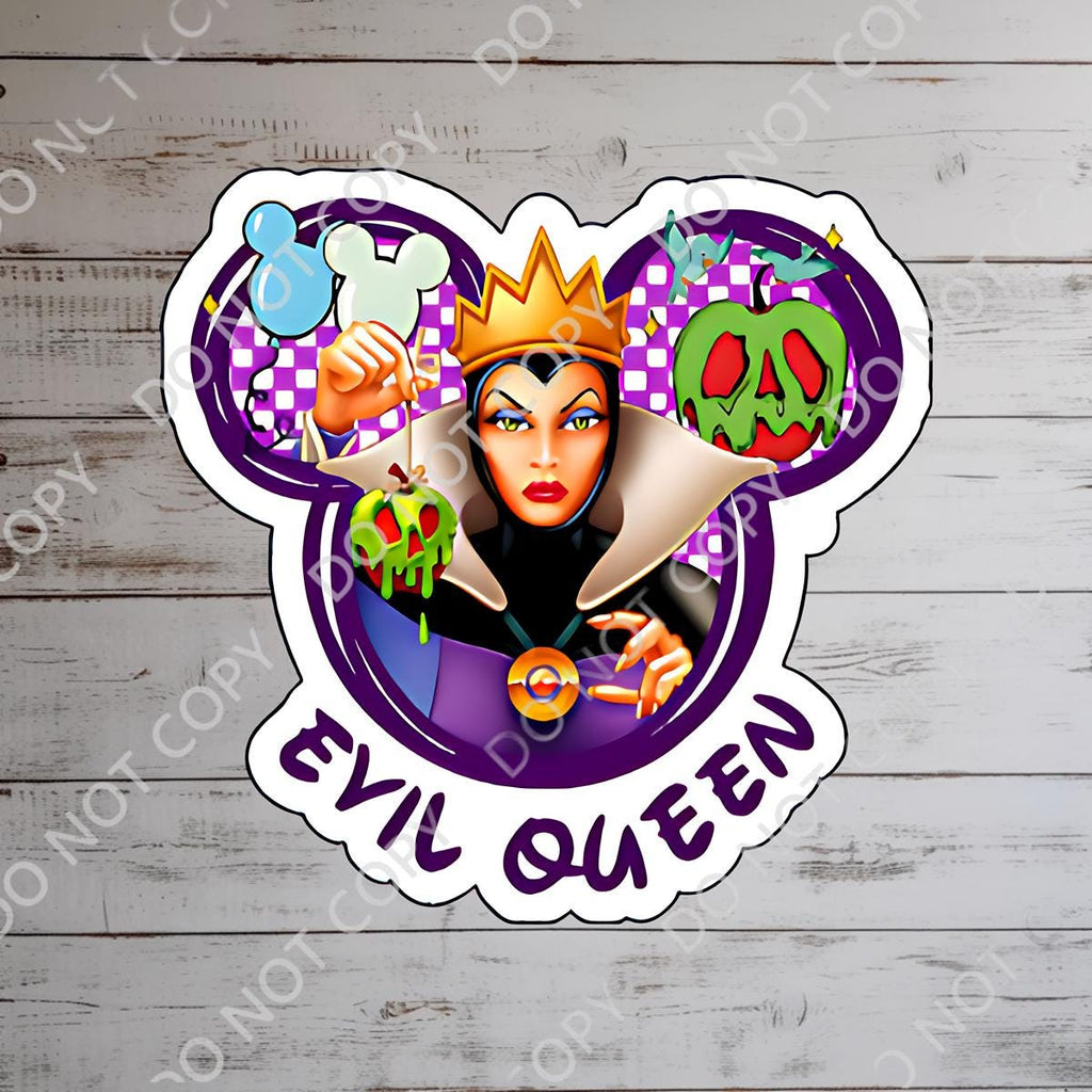 Disneyy Villain Evil Queen sticker Disney Humor villainous Waterproof Disney Laptop, Disneying Water Bottle Hydro Bottle Theme Park Vacation