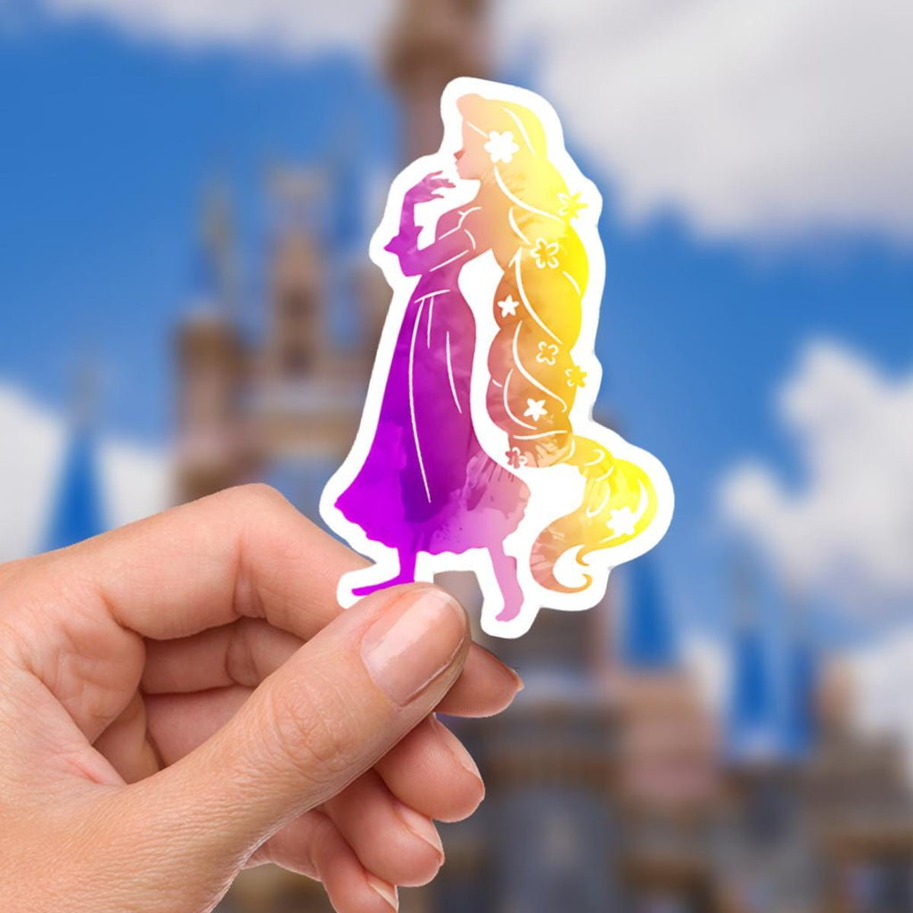 Rapunzel Watercolor Sketch Sticker - Tangled Princess Laptop Decal