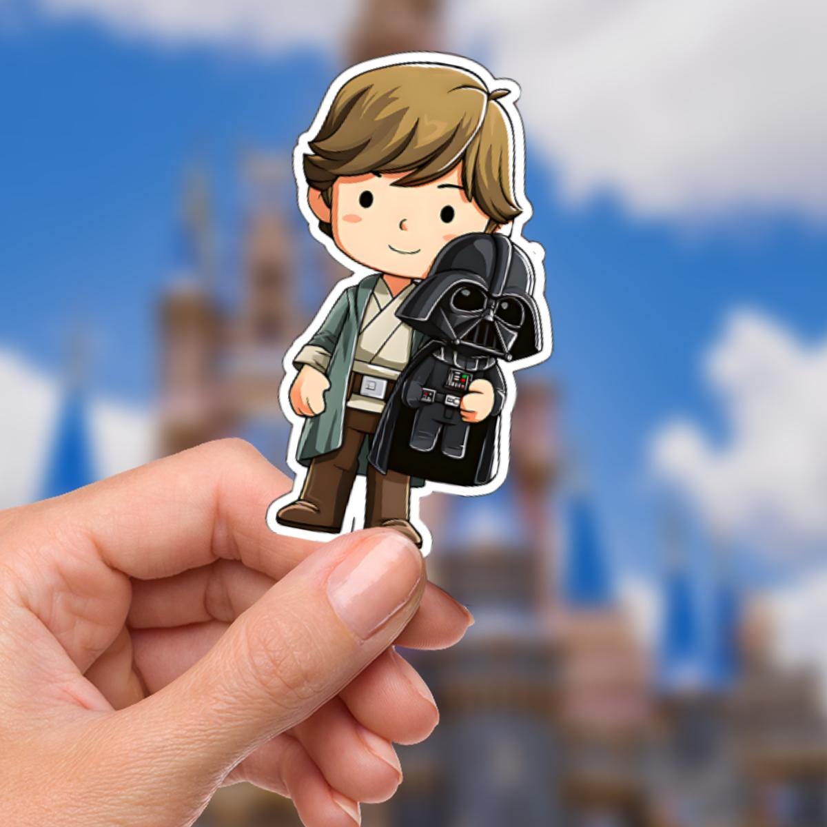 Star Wars Sticker Luke & Vader Plushie Waterproof Star Wars Sticker, Journal stickers, Disney gift, Disney present, Junk Journal, Star Wars Sticker, Disney Stickers