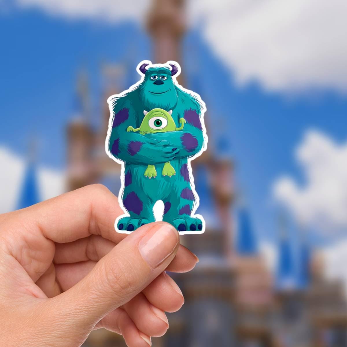 Monsters Inc. Sully and Boo , Kitty ,   World Sticker Waterproof Disney Laptop, Disneying Theme Park Vacation, Castle Park Mouse hydro bottle, disney stickers, junk journal, journal stickers