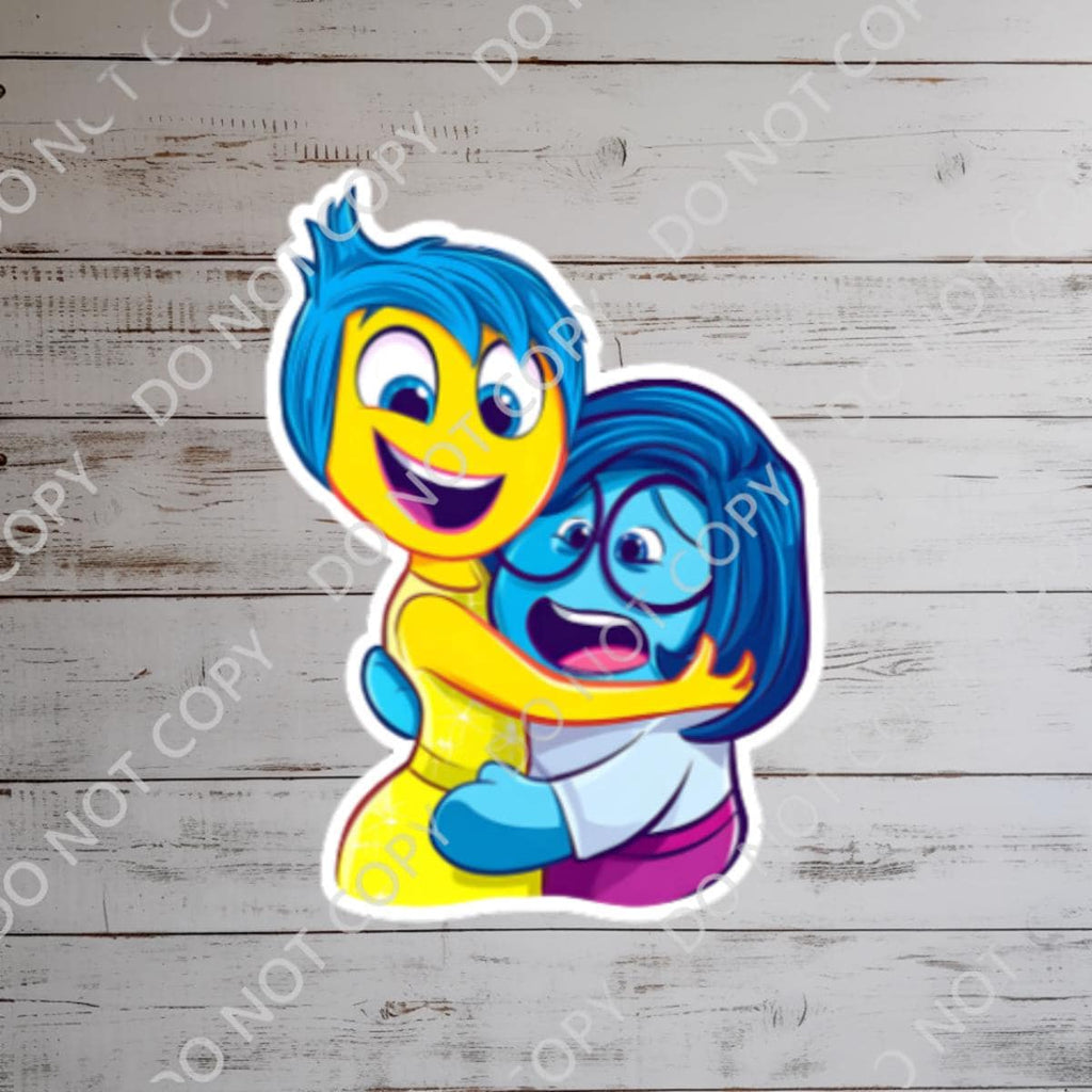 Inside Out Joy Hugging Sadness Sticker: Waterproof Vinyl Decal