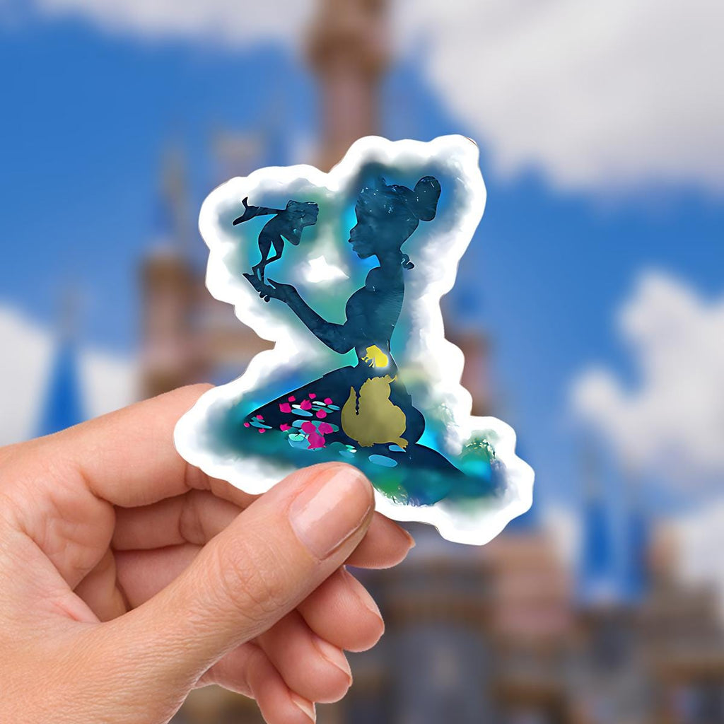 Tiana and The Frog Disney Sticker, Waterproof Princess Laptop Decal