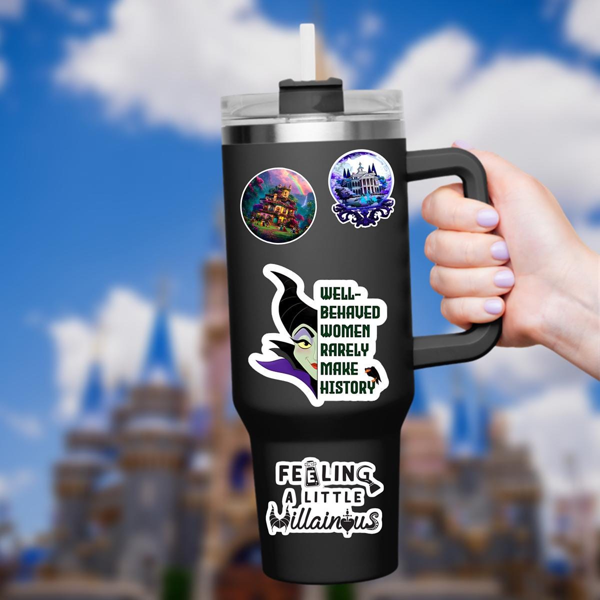 Disney Villain Maleficent Sticker Disney Humor villainous Waterproof Disney Laptop, Disneying Water Bottle Hydro Bottle Theme Park Vacation