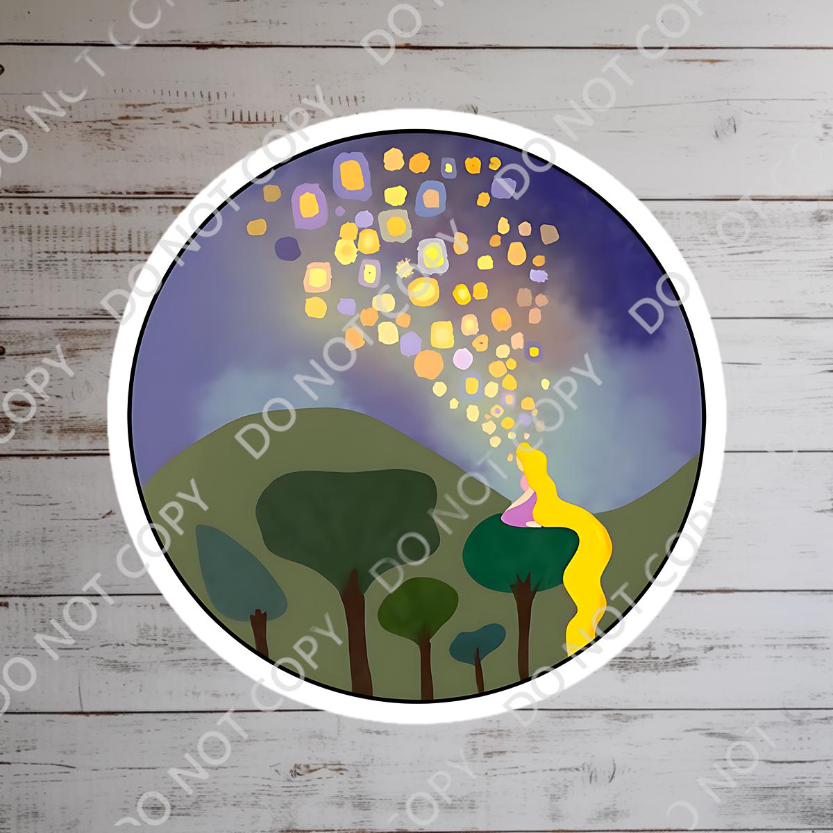 Rapunzel Tangled Lantern Sticker: Waterproof Vinyl Decal