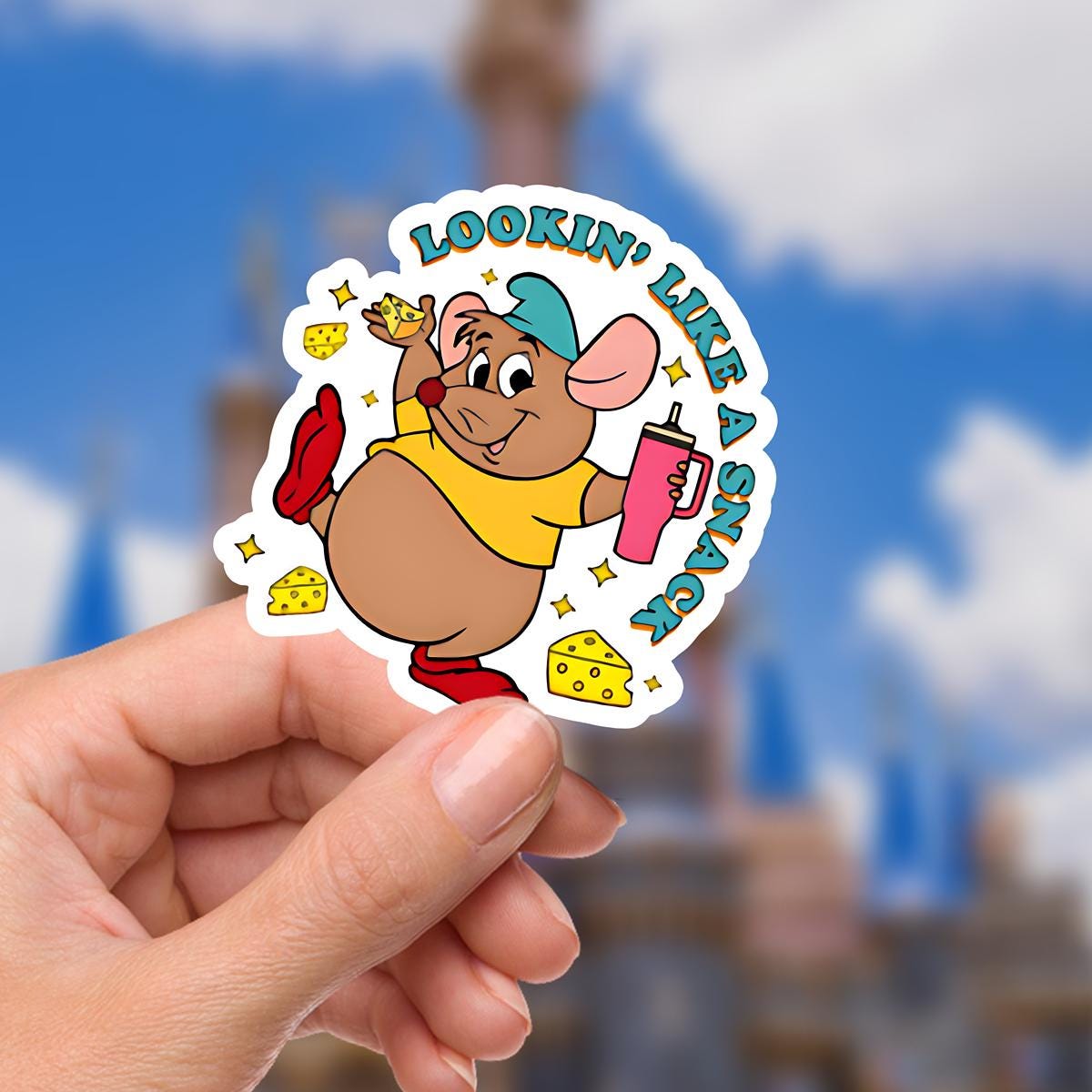 Cinderella Gus Gus Disney Humor Disney Castle Decal Laptop Sticker/ Walt Disney decal cell phone MickeyMouse planner stationery water bottle