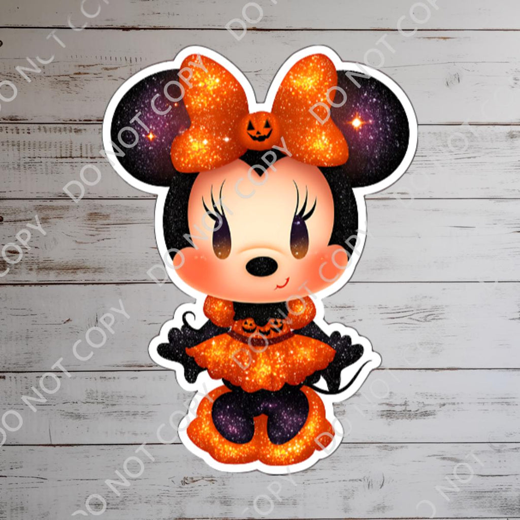 Halloween Minnie Mouse Sticker: Waterproof Vinyl Decal for Laptop, Water Bottle