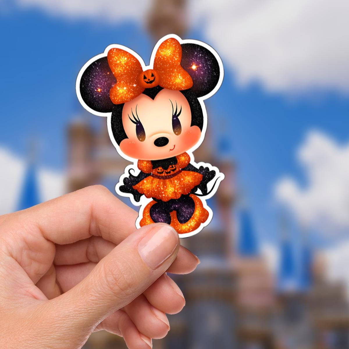 Halloween Minnie Mouse Sticker: Waterproof Vinyl Decal for Laptop, Water Bottle