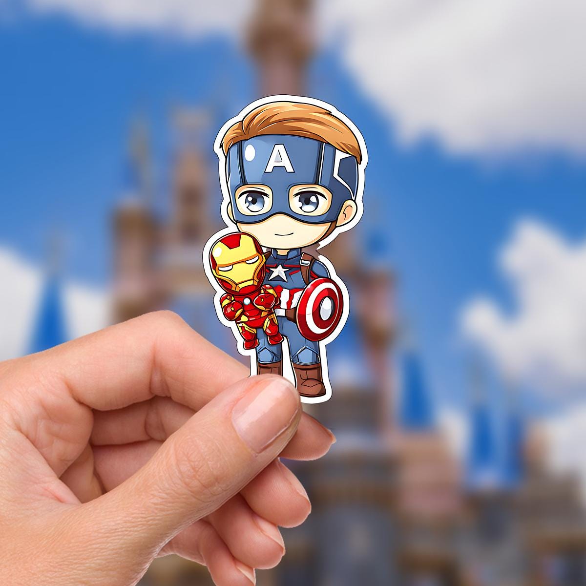 Marvel Captain America Ironman Avengers Gauntlet Sticker Disneyy Waterproof Disney Laptop Stickers, planner stationery decal water bottle