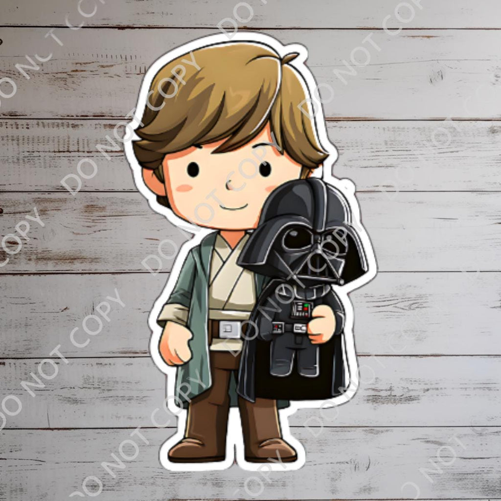 Star Wars Sticker Luke & Vader Plushie Waterproof Star Wars Sticker, Journal stickers, Disney gift, Disney present, Junk Journal, Star Wars Sticker, Disney Stickers