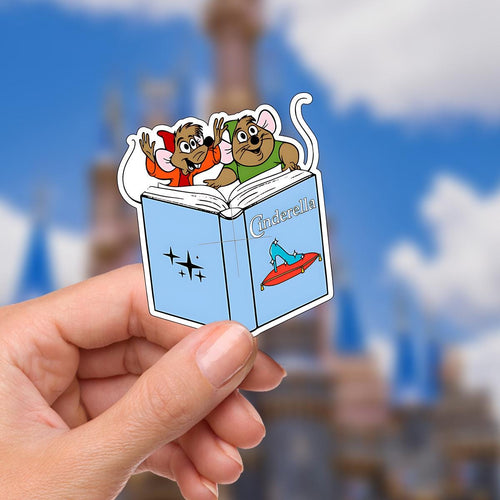 Cinderella Fairy gus gus Vinyl Sticker: Watercolor Castle, Glass Slipper, journal stickers, disney gift, disney present, junk journal