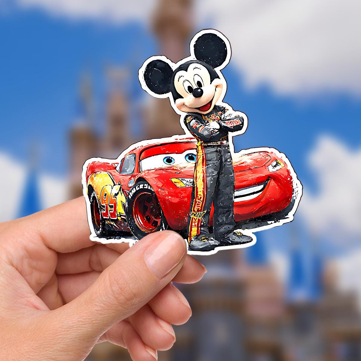 Lightning McQueen Car Sticker: Waterproof Vinyl Decal HydoFlask disney present, disney sticker, journal stickers, junk journal, gift for her
