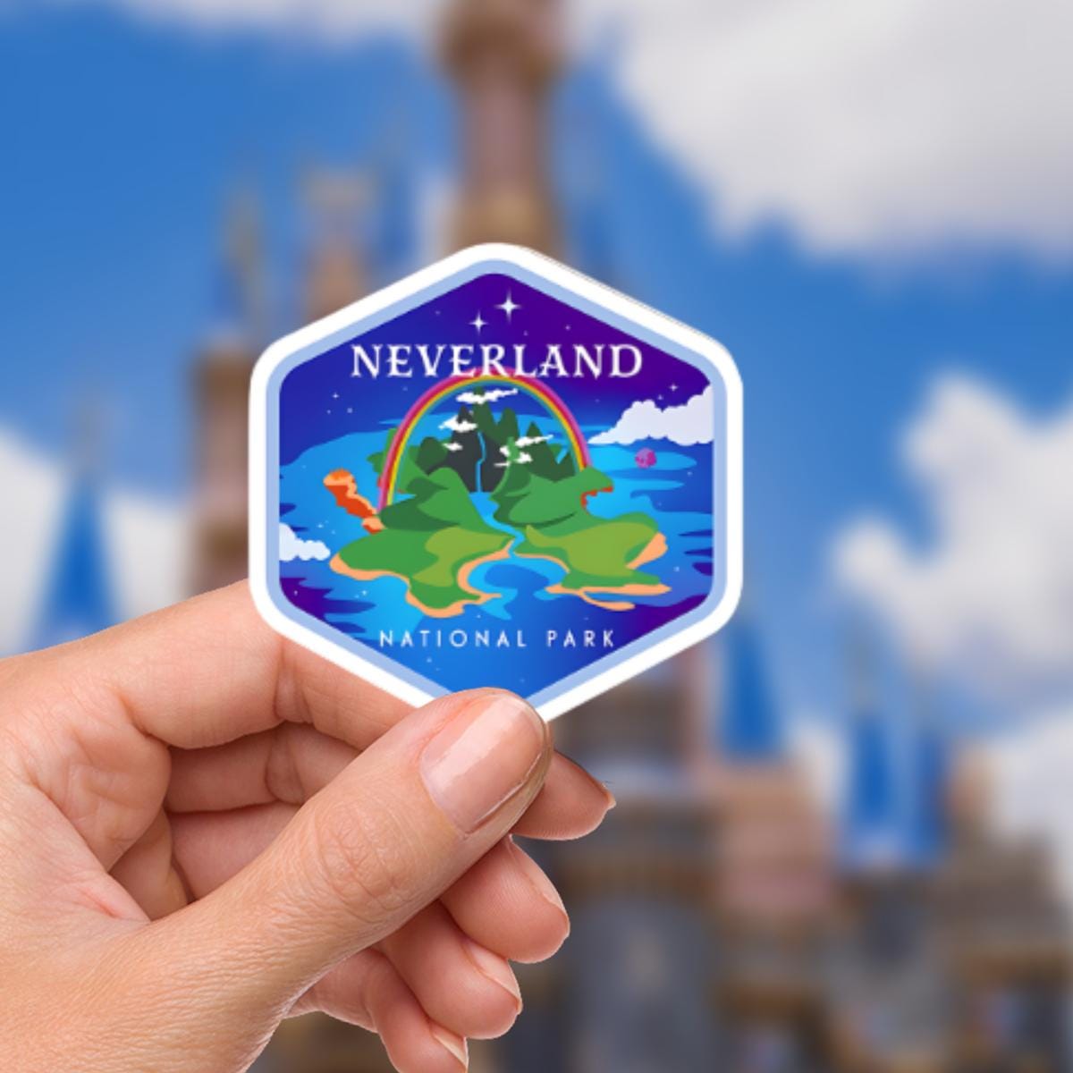 Disney Peter Pan Skull Rock Neverland  National Park  Lantern Sticker: Waterproof Vinyl Decal