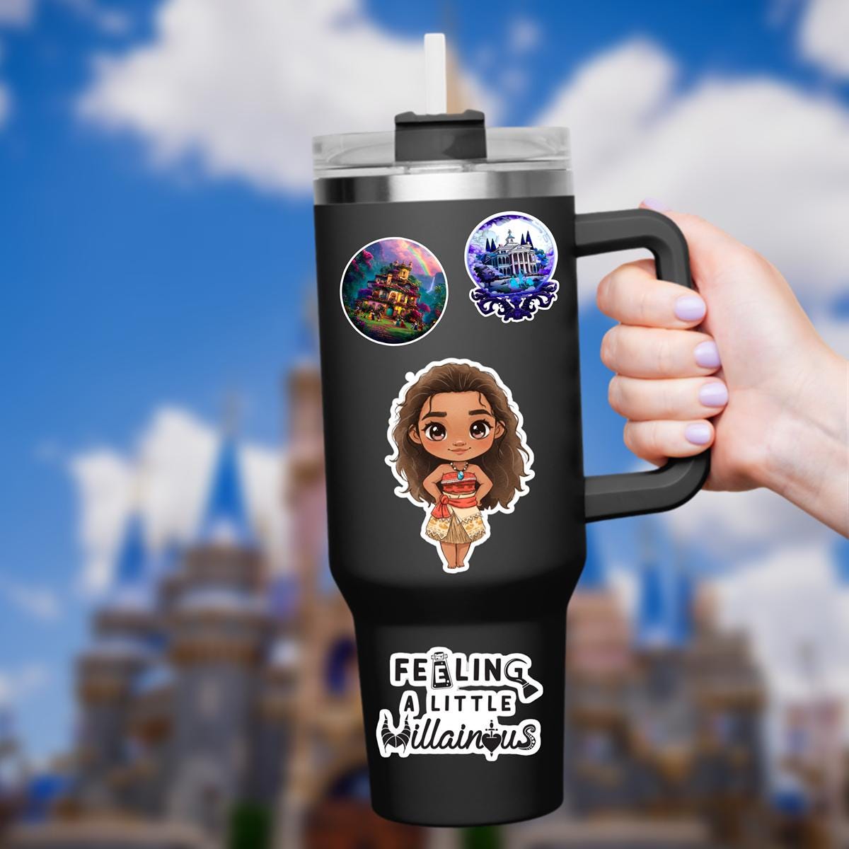 Moana Maui Disneyy Sticker Water Bottle Sticker Waterproof Disney Laptop Stickers planner stationery decal water bottle