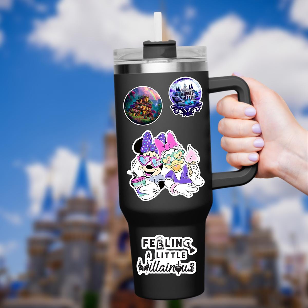 Disney Minnie and Daisy Sticker Waterproof Disney Laptop, Disneying Theme Park Vacation, Castle Park Mouse