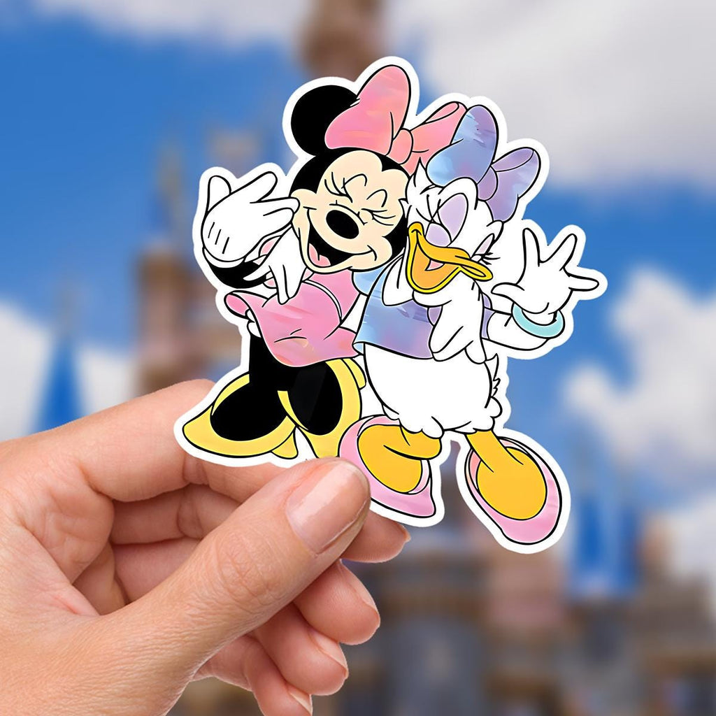 Disneyy Minnie and Daisy Sticker Waterproof Disney Laptop, Disneying Theme Park Vacation, Castle Park Mouse