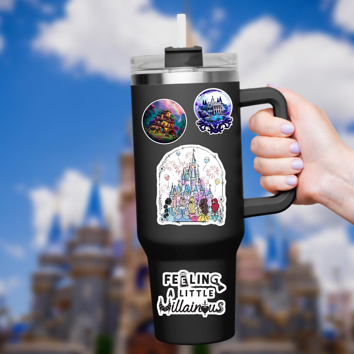 Disneyy Princess Castle World Sticker Waterproof Disney Laptop, Disneying Theme Park Vacation, Castle Park Mouse