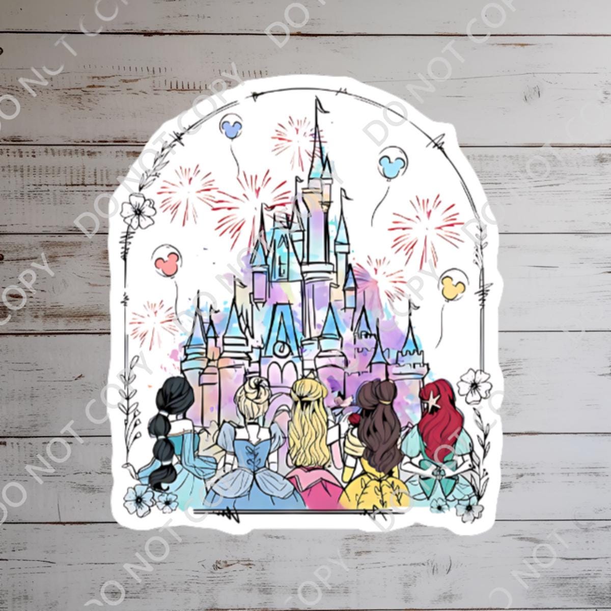 Disneyy Princess Castle World Sticker Waterproof Disney Laptop, Disneying Theme Park Vacation, Castle Park Mouse