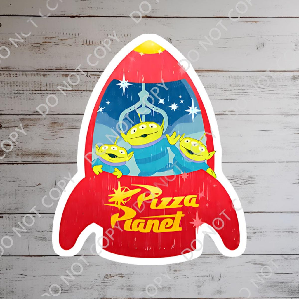 Disney Pizza Planet Sticker: Toy Story Buzz Lightyear, Waterproof Vinyl Decal