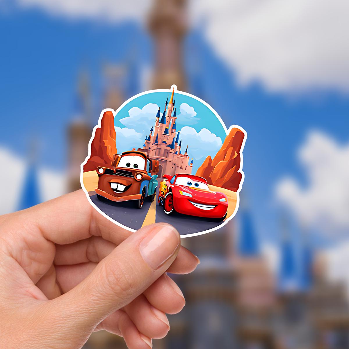 Lightning McQueen Mater Disney Cars Sticker: Waterproof Vinyl Decal hydro bottle, jounral