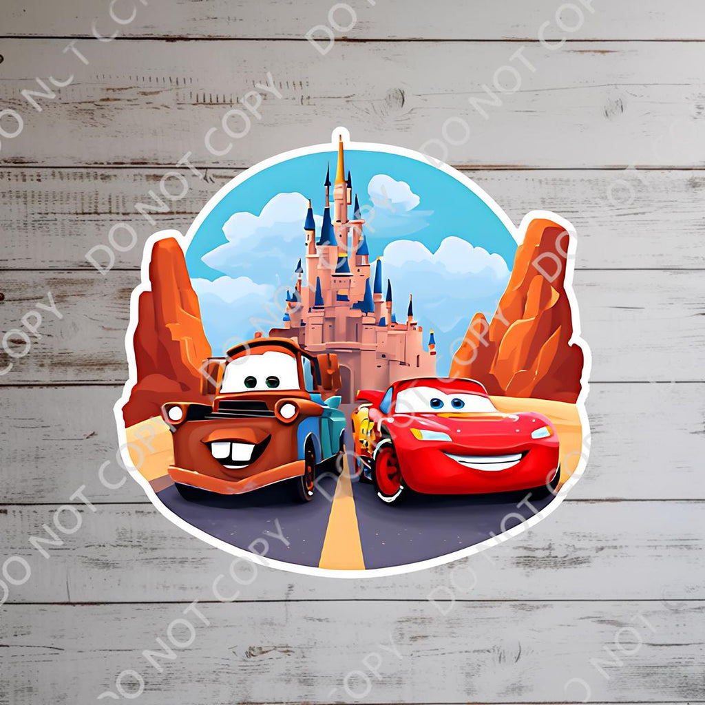 Lightning McQueen Mater Disney Cars Sticker: Waterproof Vinyl Decal hydro bottle, journal