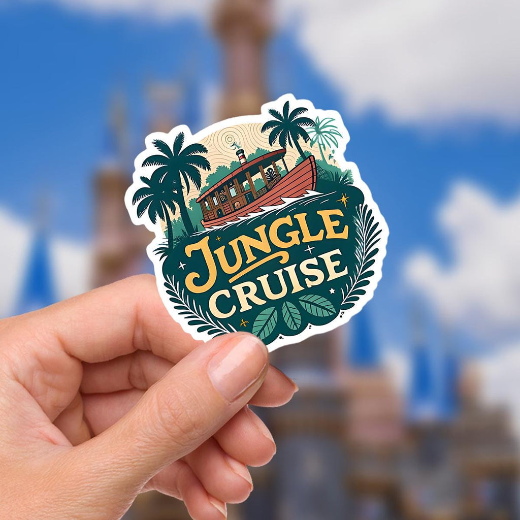 Disney Ride Jungle Cruise Sticker Waterproof Disney Laptop, Disneying Theme Park Vacation, Castle Park Mouse