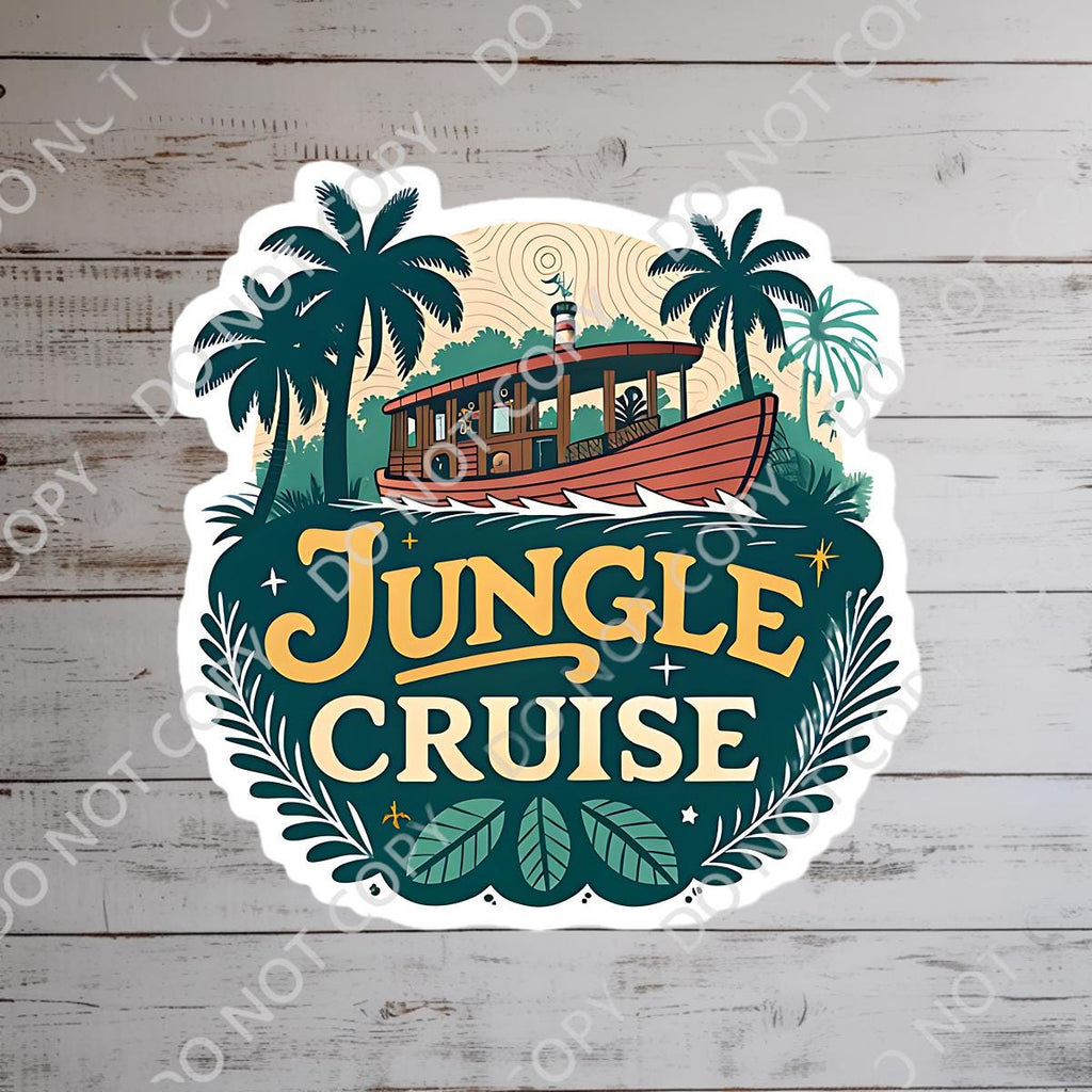 Disney Ride Jungle Cruise Sticker Waterproof Disney Laptop, Disneying Theme Park Vacation, Castle Park Mouse