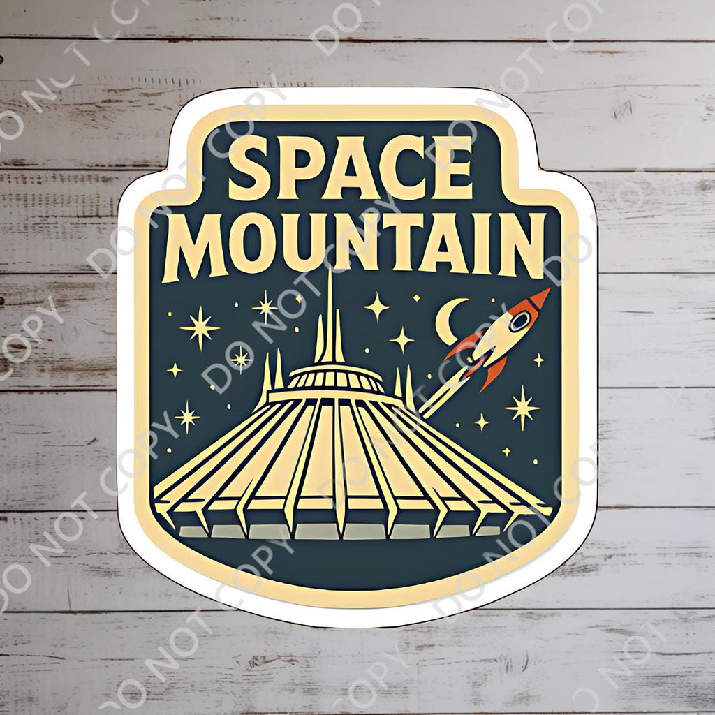 Disney Ride Space Mountain Sticker Waterproof Disney Laptop, Disneying Theme Park Vacation, Castle Park Mouse