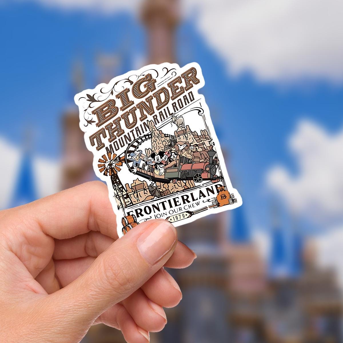 Disney Big Thunder Mountain Railroad Sticker Waterproof Disney Laptop, Disneying Theme Park Vacation, Castle Park Mouse