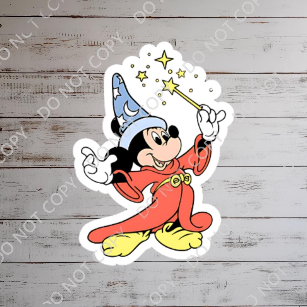 Sorcerer Fantasia Mickey Sticker: Waterproof Vinyl Decal for Laptop, Water Bottle