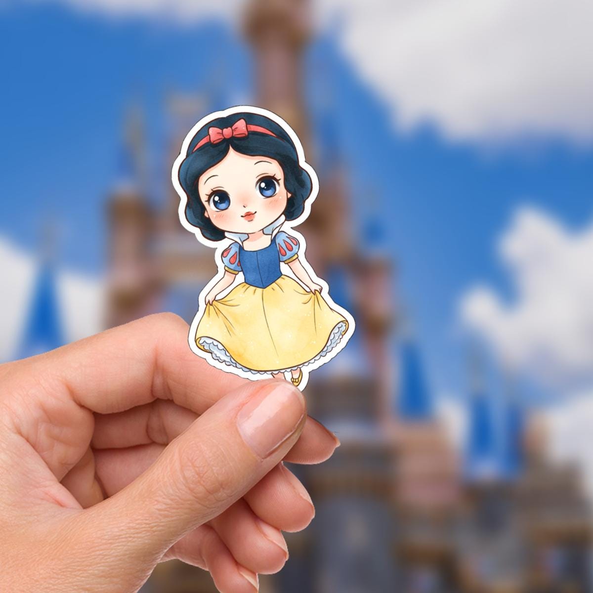 Snow White Sticker: Waterproof Vinyl Decal for Laptop, Water Bottle