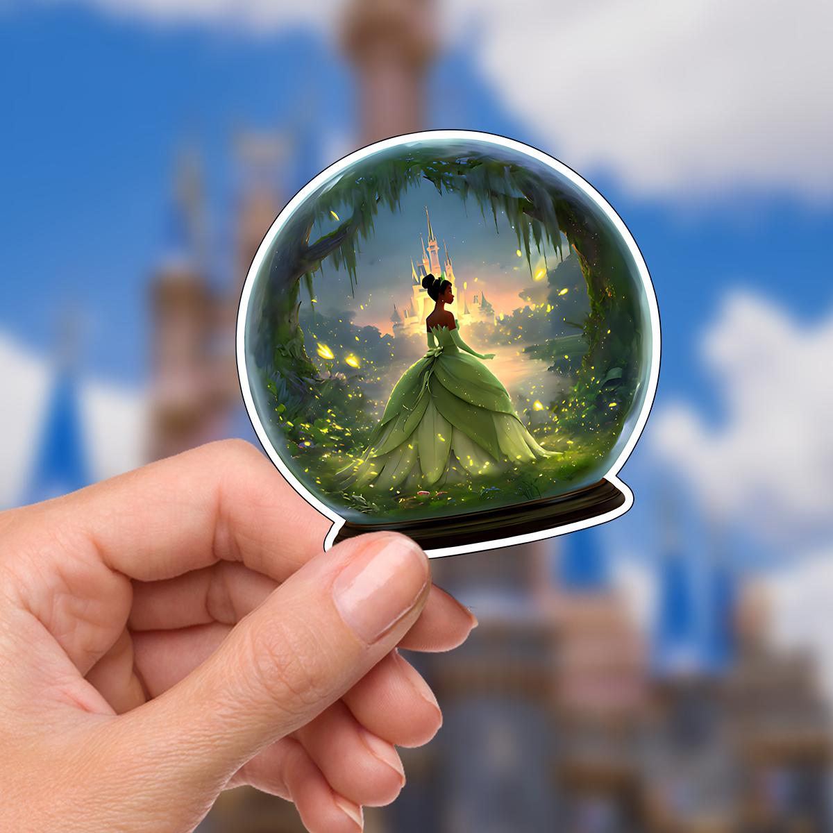 Disney Tiana Princess And The Frog  Snow Globe Waterproof Disney Laptop Stickers Tianas Place Disney Gift planner stationery decal water
