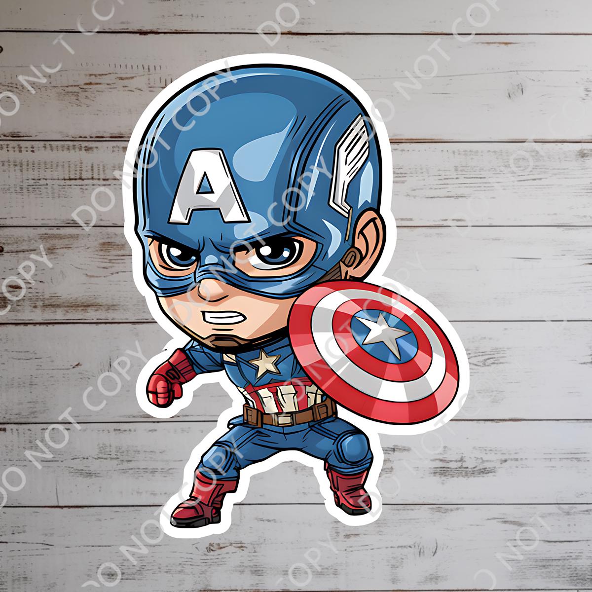 Marvel Captain America Sticker Disneyy Waterproof Disney Laptop Stickers, planner stationery decal water bottle cell