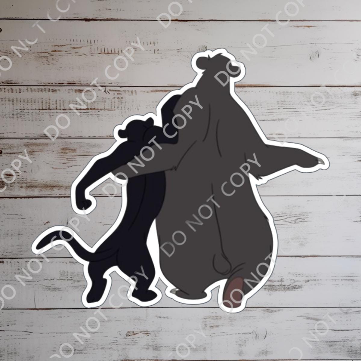Disney Jungle Book Baloo & Bagheera Waterproof Sticker Hydro Flask Journal  gift, present,