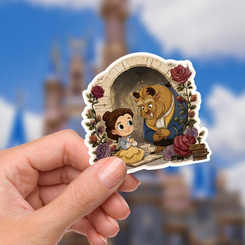 Beauty and the Beast Books Sticker - Waterproof Vinyl Journal stickers, hydro flask stickers, decals,