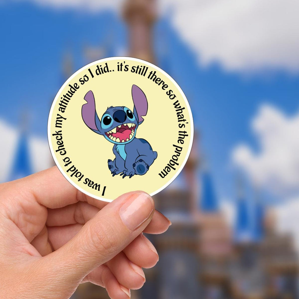 Stitch Humor Sticker: Waterproof Vinyl Decal for Laptop, Water Bottle