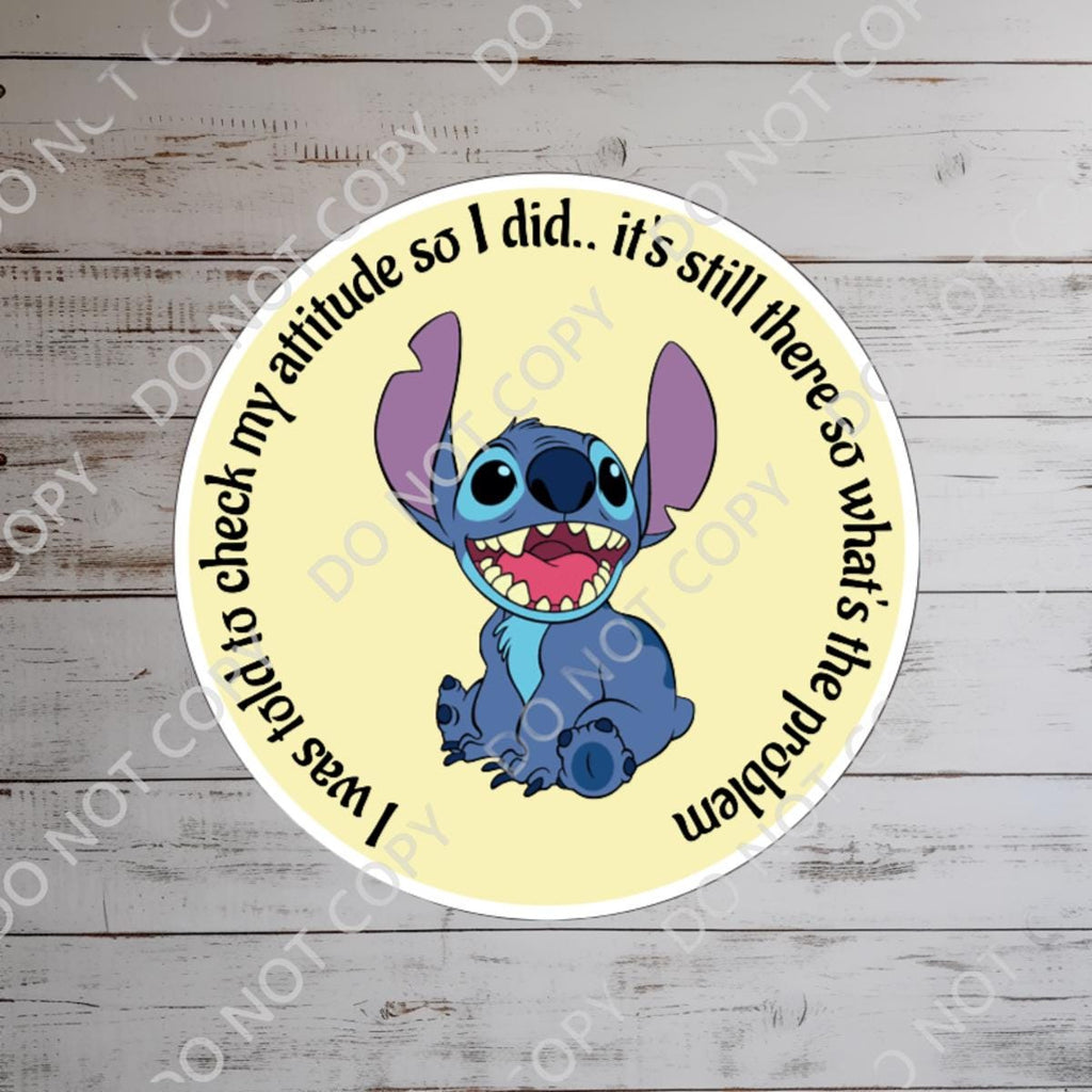 Stitch Humor Sticker: Waterproof Vinyl Decal for Laptop, Water Bottle