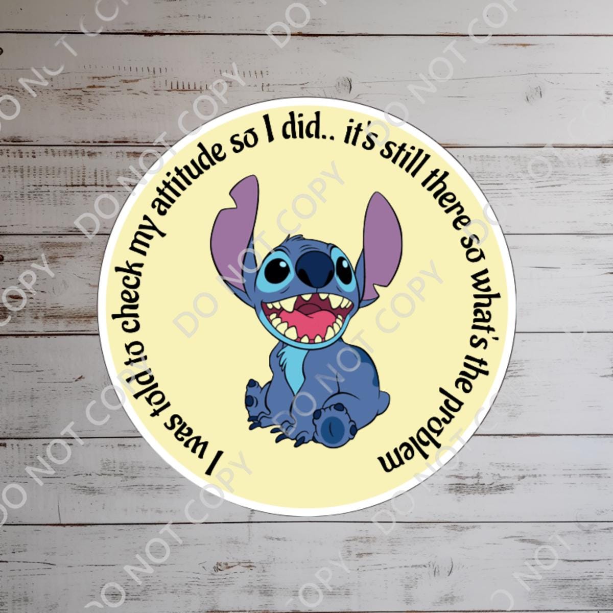 Stitch Humor Sticker: Waterproof Vinyl Decal for Laptop, Water Bottle