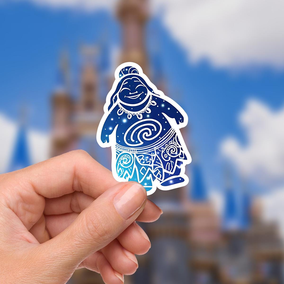 Moana Gramma Tala Maui Mickey Head Sticker: Waterproof Vinyl Decal