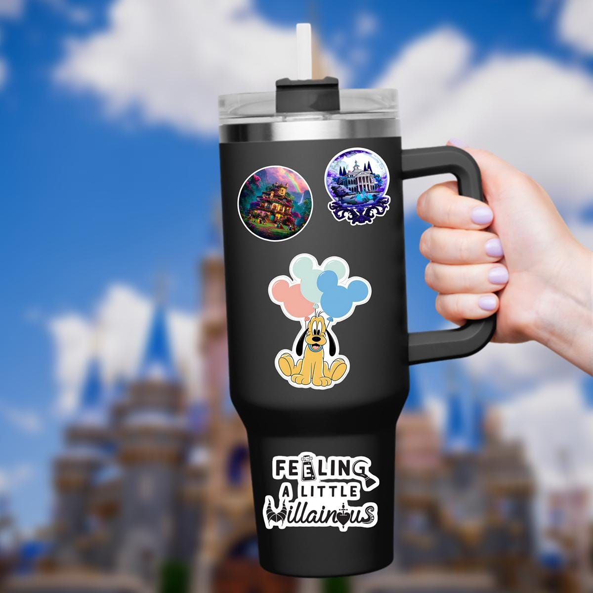 Disney Pluto Sticker What A Wonderful World Sticker Waterproof Disney Laptop, Disneying Theme Park Vacation, Castle Park Mouse