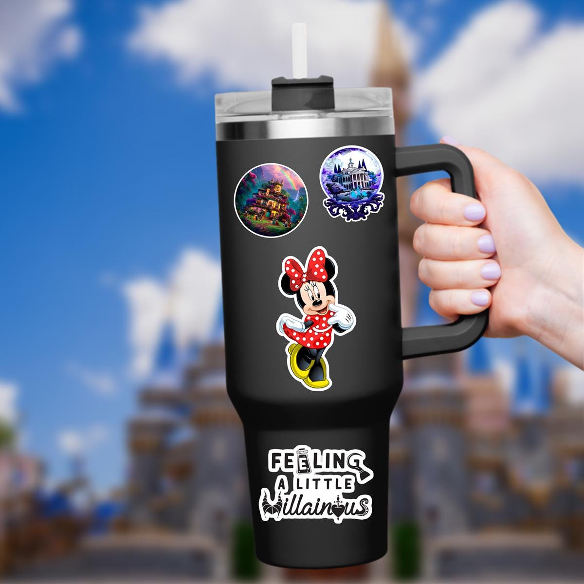 Disneyy Minnie Mouse Mouse What A Wonderful World Sticker Waterproof Disney Laptop, Disneying Theme Park Vacation, Castle Park Mouse