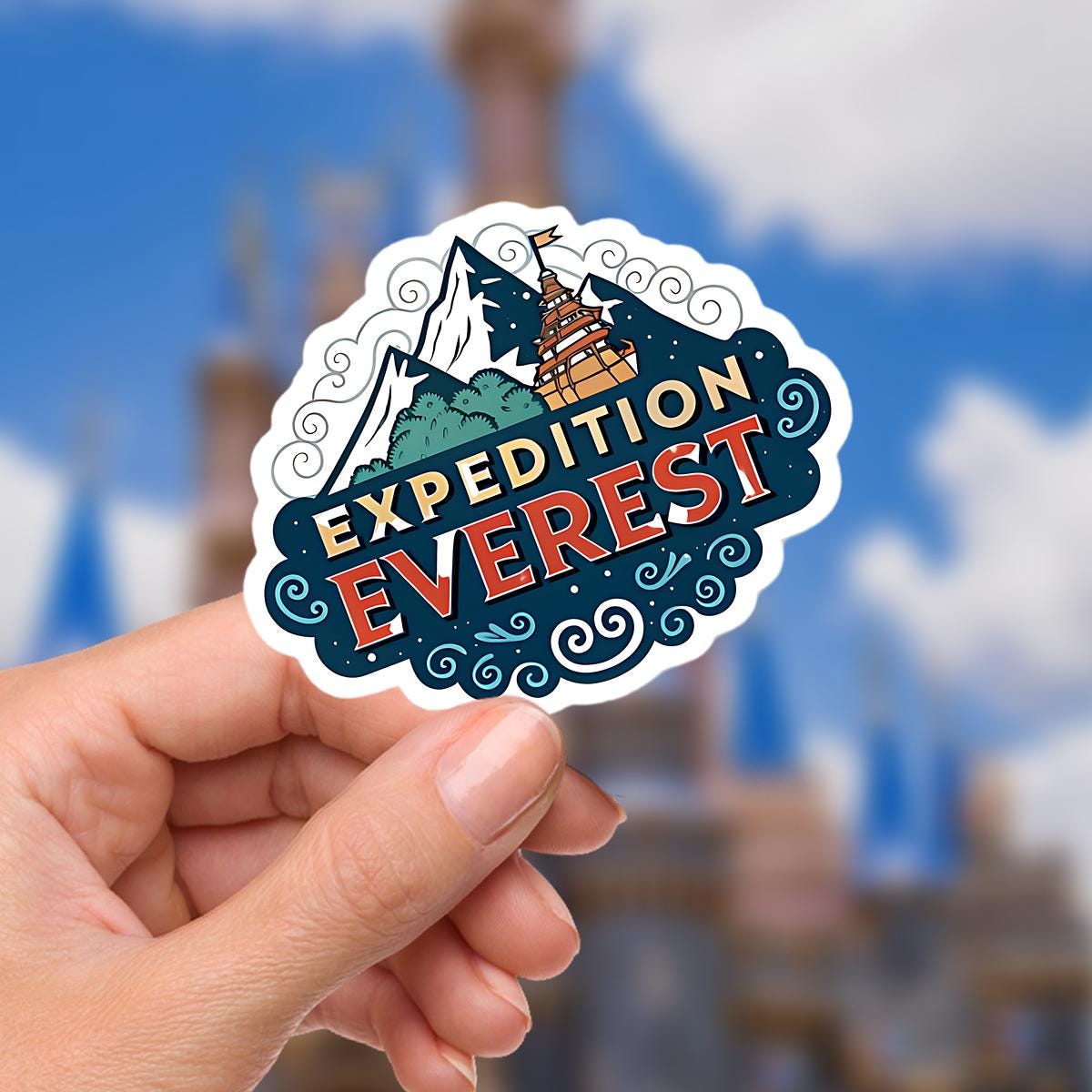 Disney Ride Expedition Everest Sticker Waterproof Disney Laptop, Disneying Theme Park Vacation, Castle Park Mouse