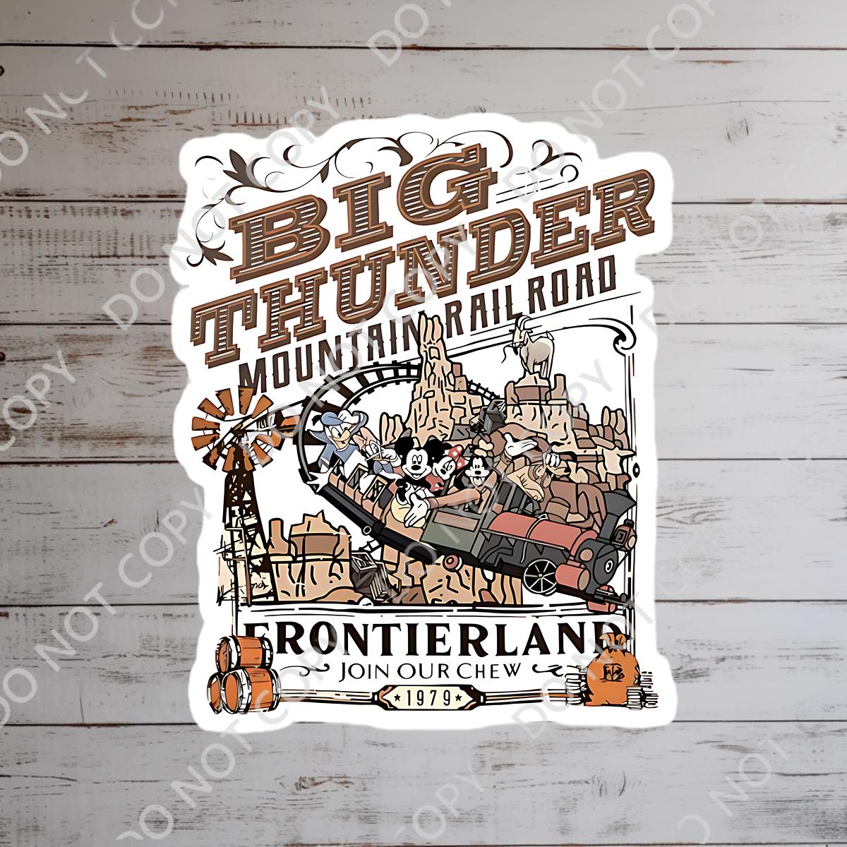 Disneyy Big Thunder Mountain Railroad Sticker Waterproof Disney Laptop, Disneying Theme Park Vacation, Castle Park Mouse