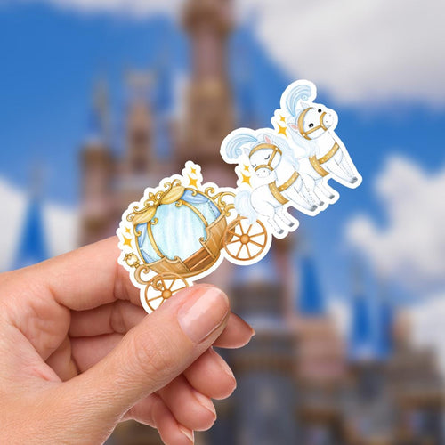 Cinderella Carriage Disney Castle Decal Laptop Sticker/ Walt Disney decal cell phone MickeyMouse planner stationery water bottle