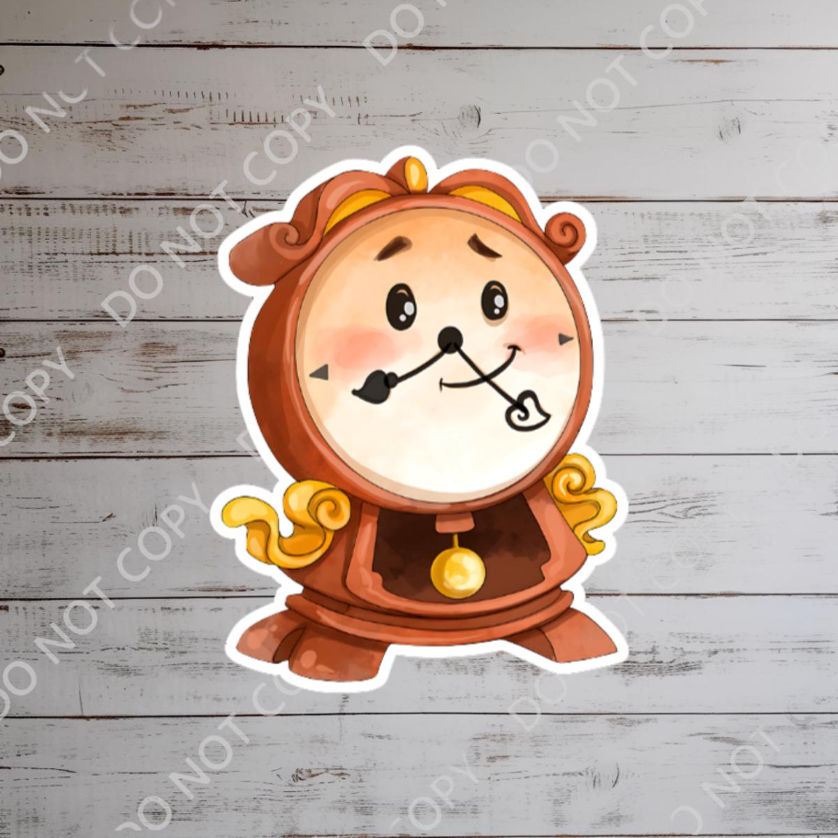 Cogsworth Sticker - Beauty and the Beast - Waterproof Vinyl Decal