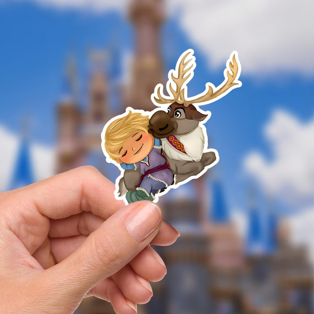 Olaf and Sven Waterproof Sticker: Frozen Sketch Decal disney stickers, journal stickers, junk journal stickers, hydro sticker stickers,