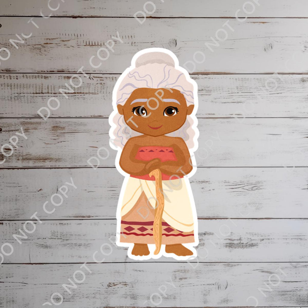 Moana Gramma Tala Maui Mickey Head Sticker: Waterproof Vinyl Decal