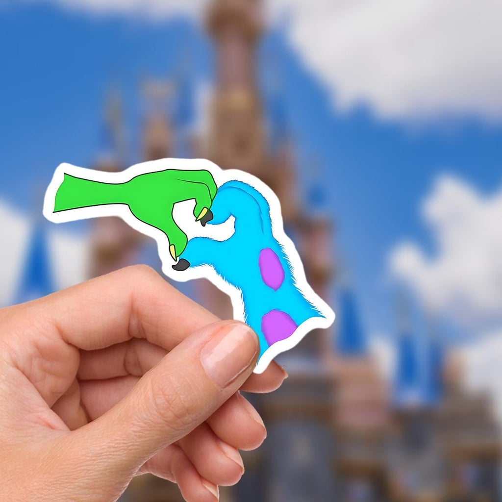 Monsters Inc. Sully and Boo , Kitty ,   World Sticker Waterproof Disney Laptop, Disneying Theme Park Vacation, Castle Park Mouse hydro bottle, disney stickers, junk journal, journal stickers