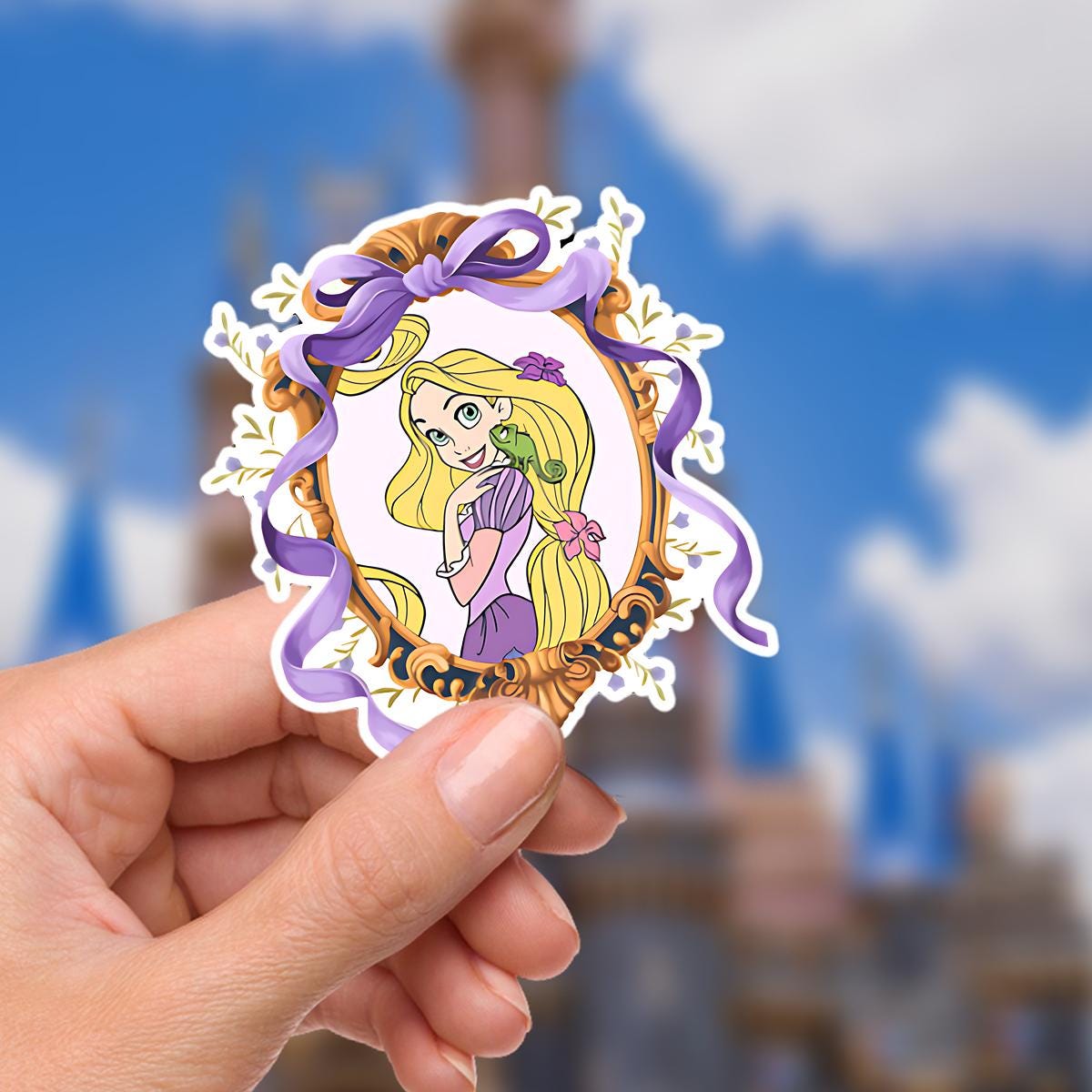 Disneyy Coquette Tangled Rapunzel  Waterproof Disney Laptop Stickers/  Mickey, Minnie, Goofy Stitch planner stationery decal water bottle