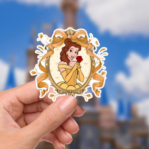 Disneyy Coquette Belle Beauty & The Beast  Waterproof Disney Laptop Stickers/  Mickey, Minnie, Goofy  planner stationery decal water bottle
